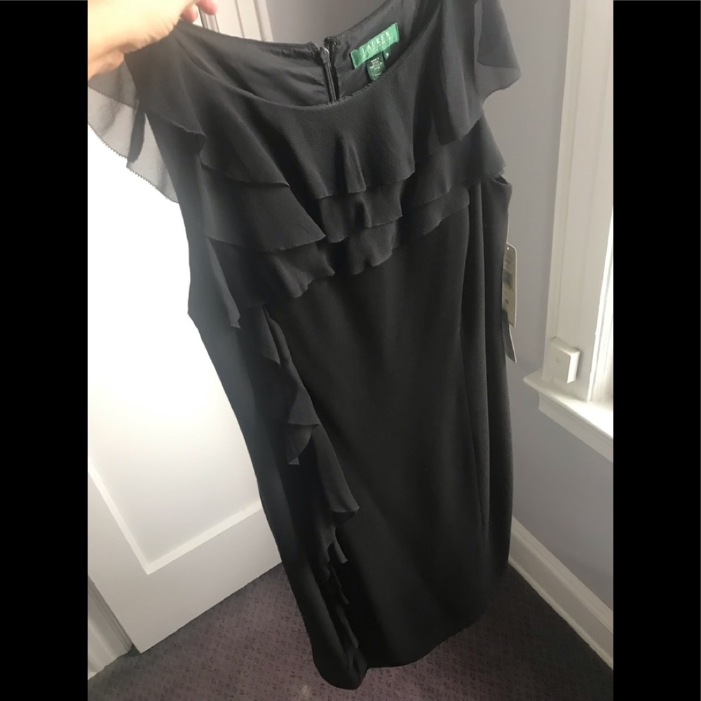 Little Black Dress LBD with ruffles Size 14